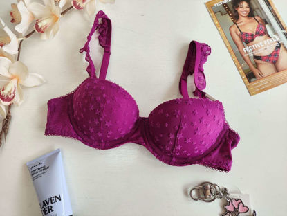 Imagen de PINK Bra Balconette Push-Up Magenta Terciopelo.